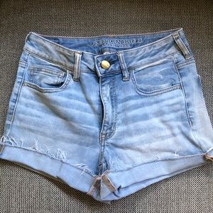 Hi-Rise Light Wash Jean Shorts